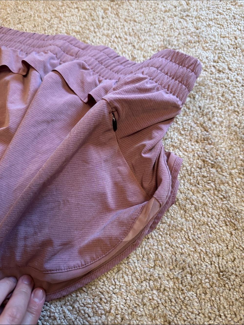 Athleta NWOT Yoga Dusty Mauve Athletic Shorts - Picture 3 of 4